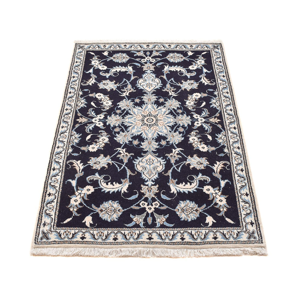 Perserteppich - Nain - 140 x 89 cm - dunkelblau