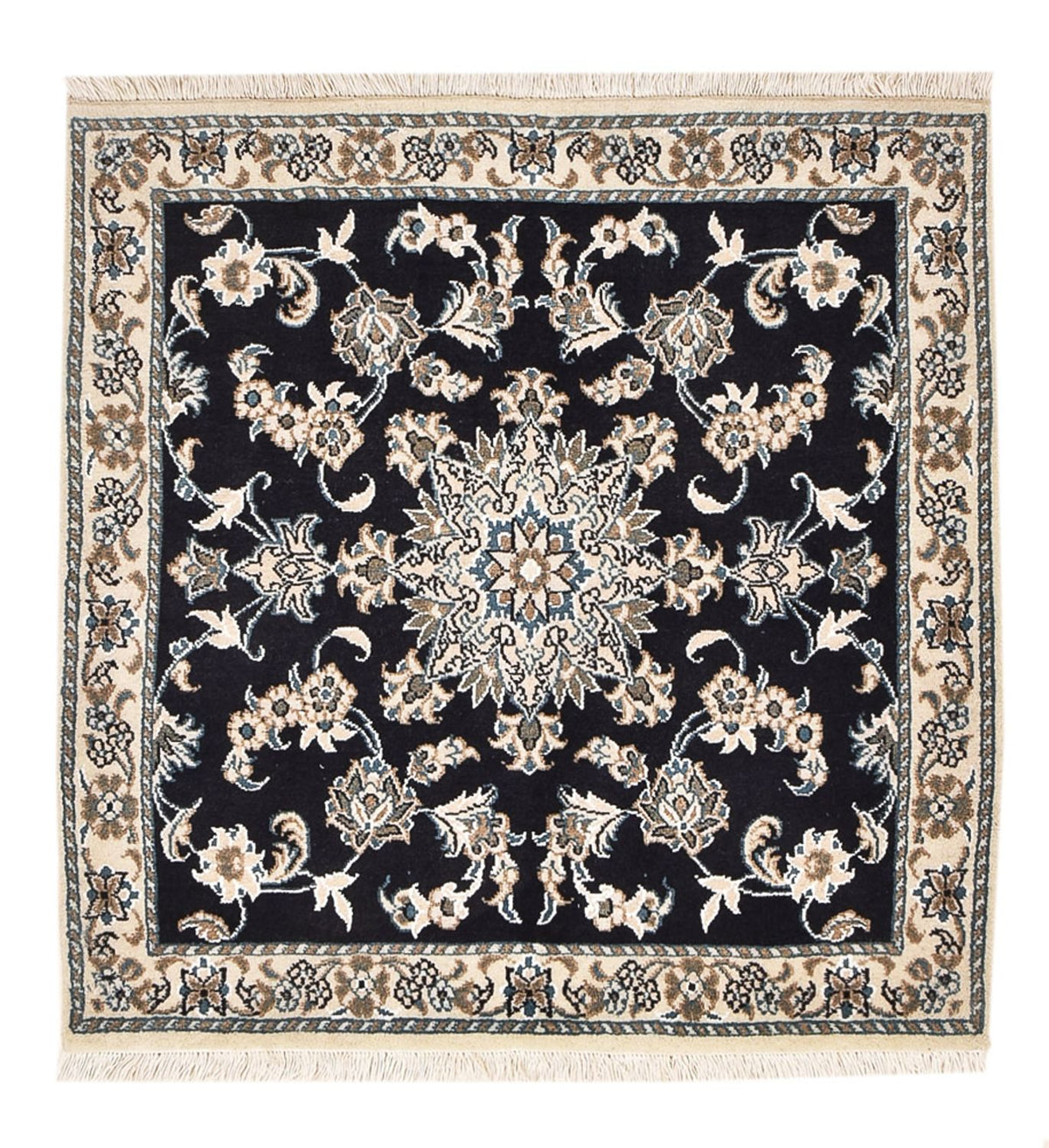 Perserteppich - Nain quadratisch - 100 x 100 cm - dunkelblau