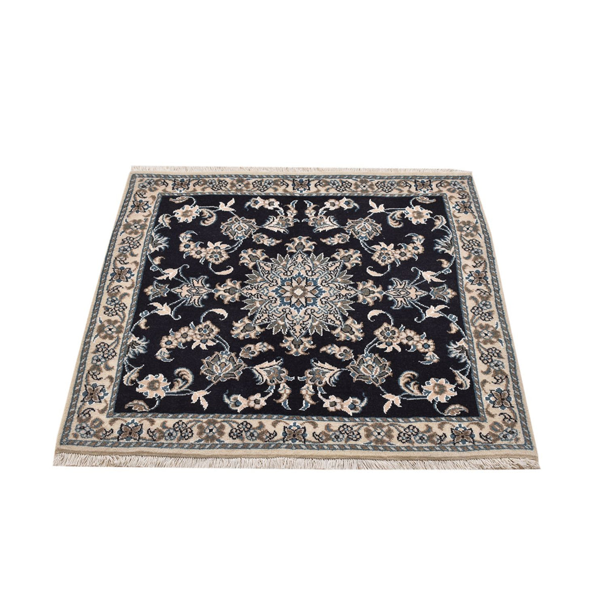 Perserteppich - Nain quadratisch - 100 x 100 cm - dunkelblau