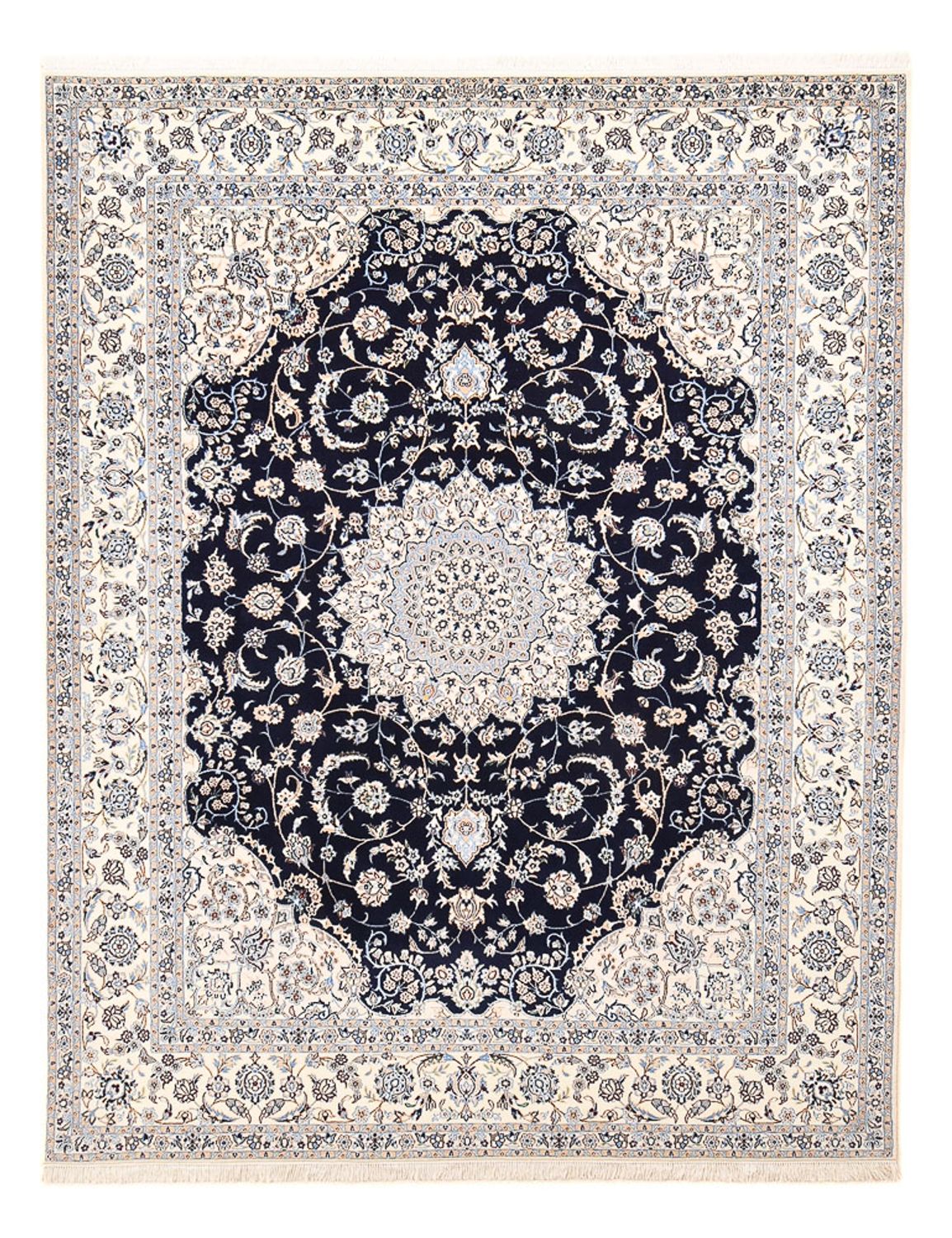 Perserteppich - Nain - Premium sonderform - 211 x 269 cm - dunkelblau