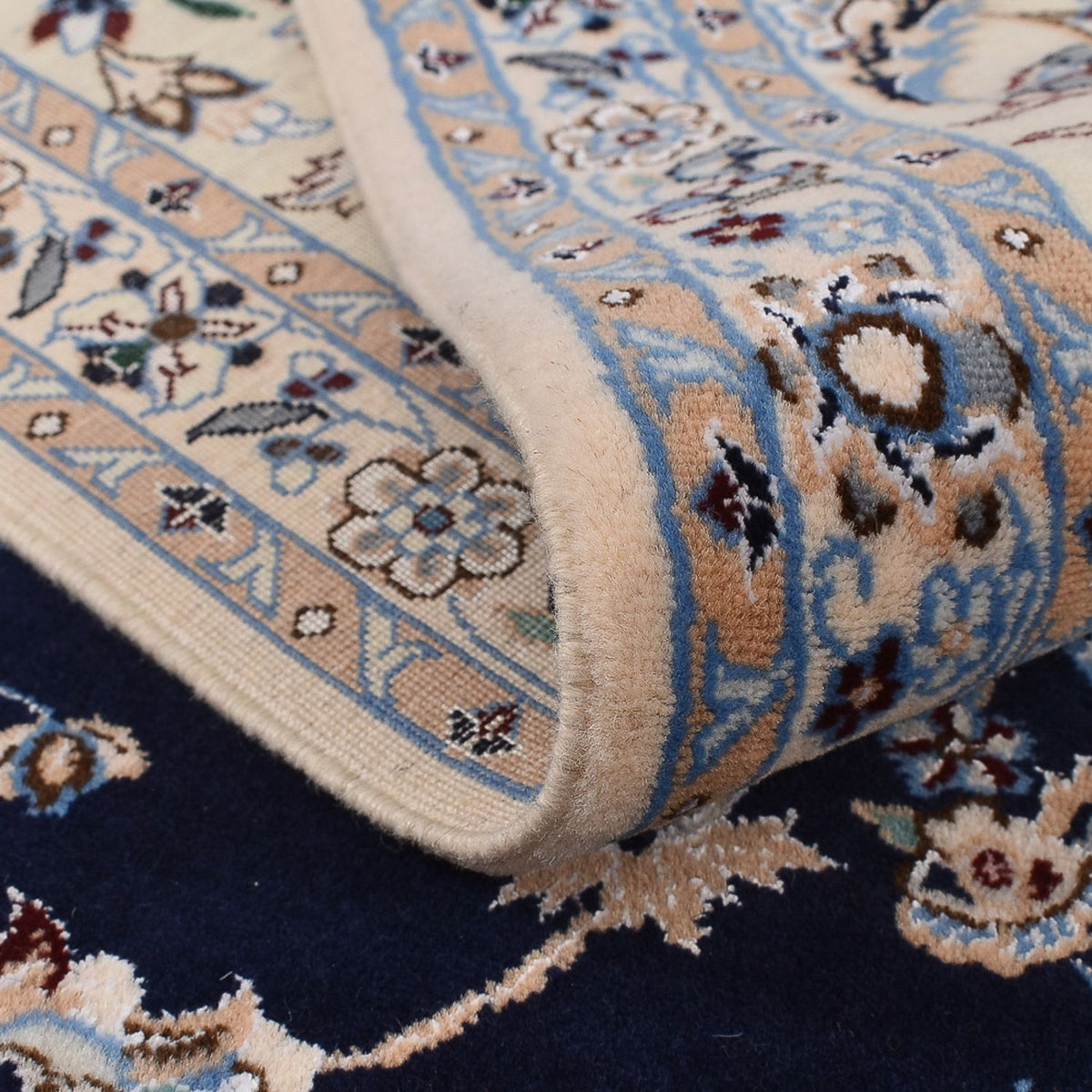 Perserteppich - Nain - Premium sonderform - 211 x 269 cm - dunkelblau