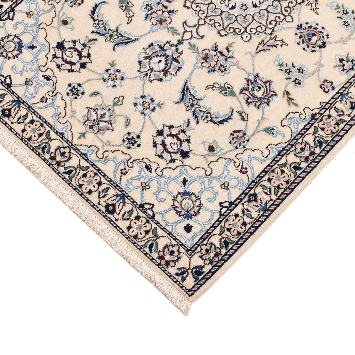 Perserteppich - Nain - Royal - 96 x 64 cm - hellgrau
