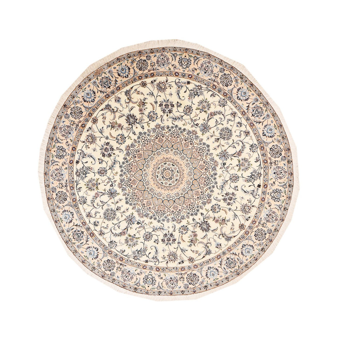 Perserteppich - Nain - Premium rund - 252 x 252 cm - creme