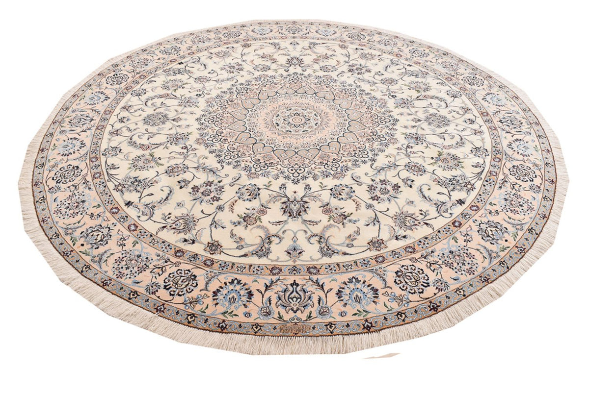 Perserteppich - Nain - Premium rund - 252 x 252 cm - creme