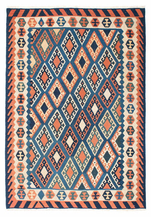Kelim Teppich - Oriental 222 x 158 cm - blau