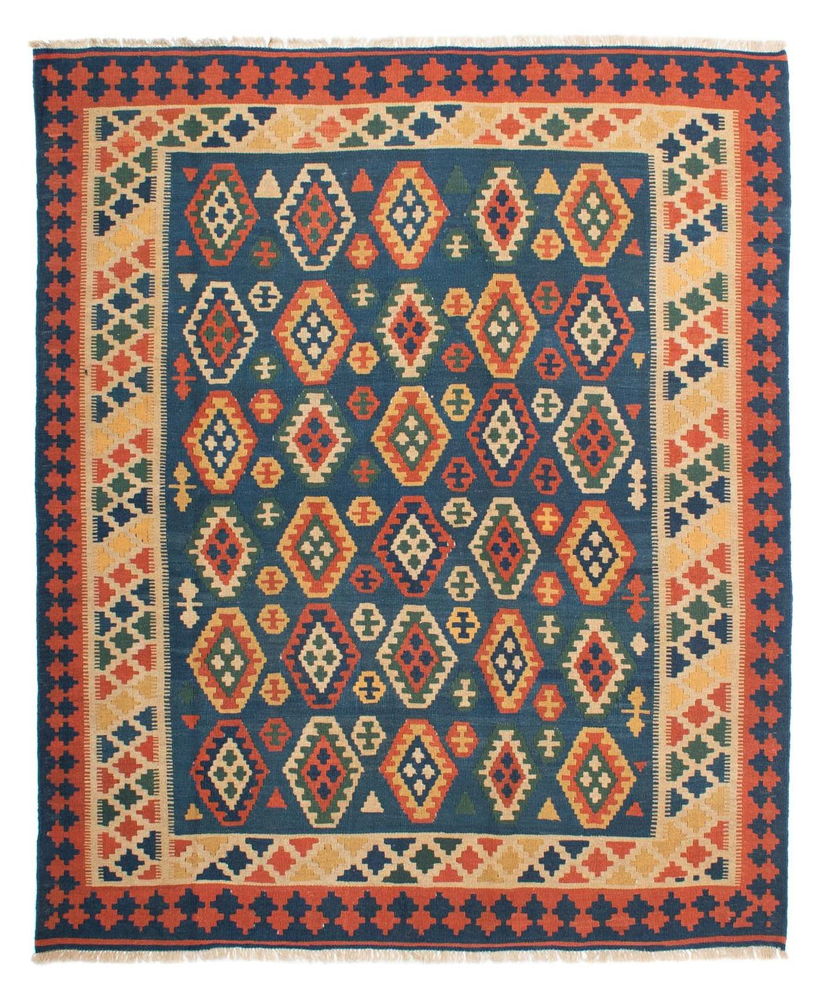 Kelim Teppich - Oriental 232 x 194 cm - blau