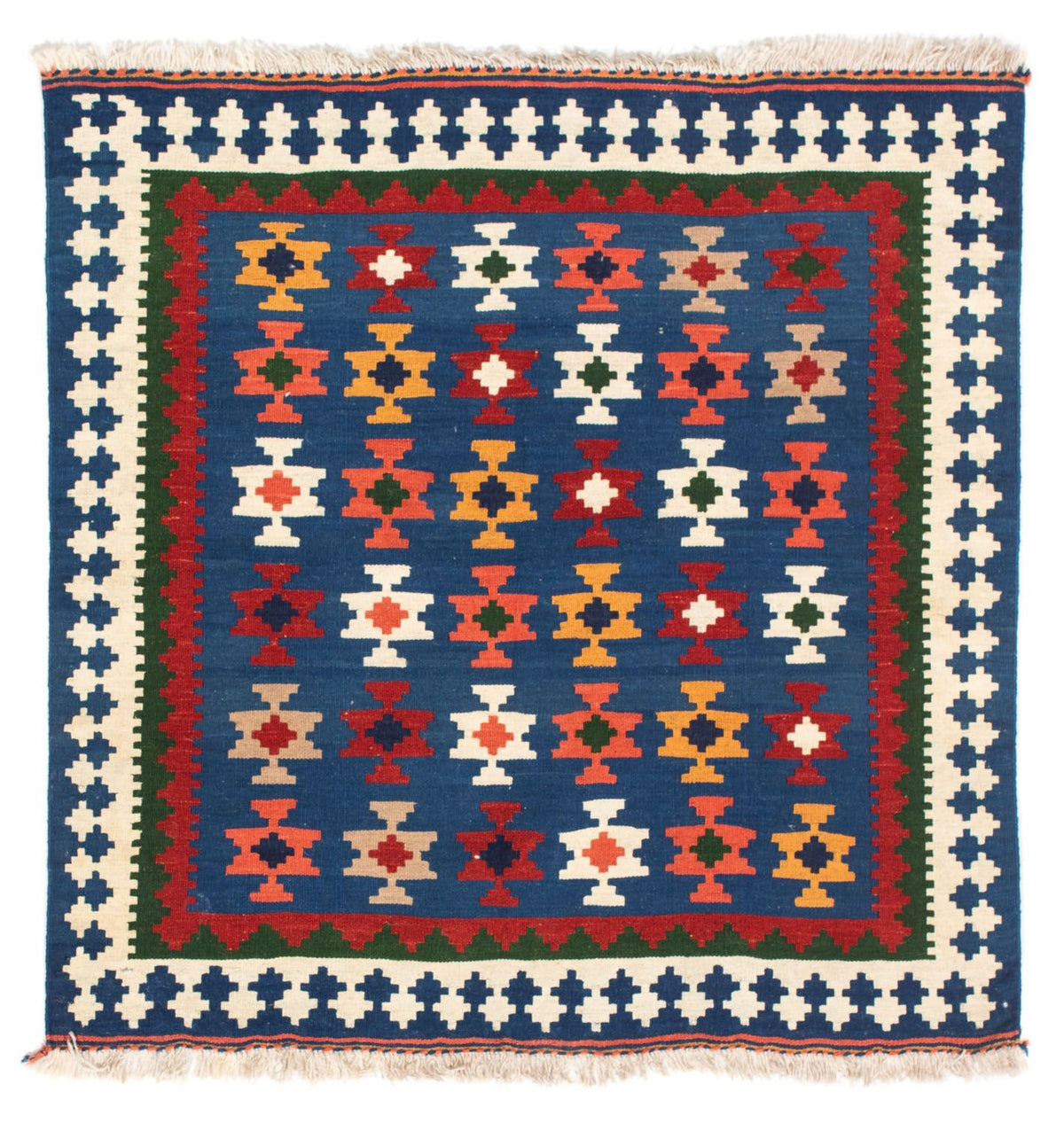 Kelim Teppich - Oriental 104 x 100 cm - dunkelblau