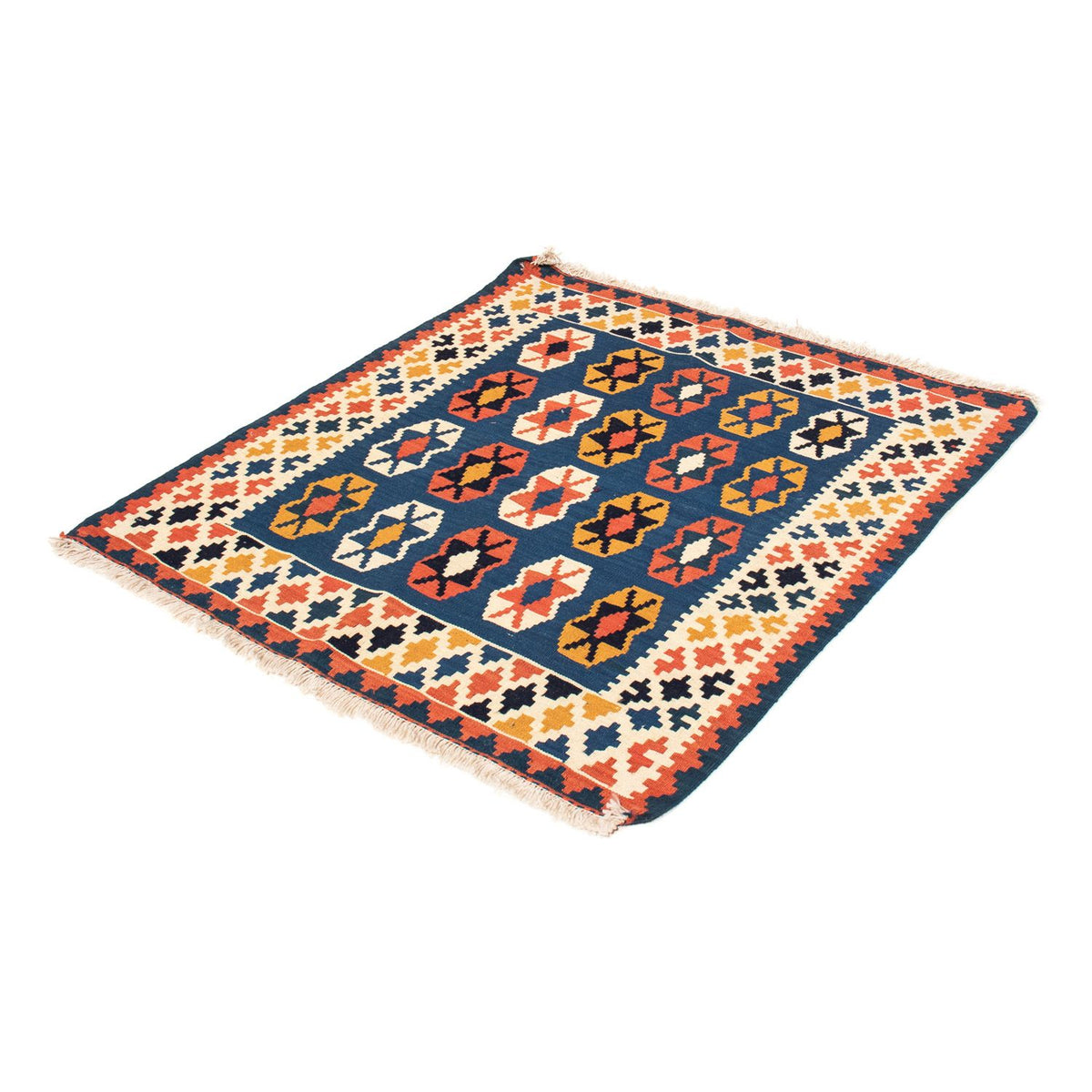 Kelim Teppich - Oriental 103 x 100 cm - dunkelblau