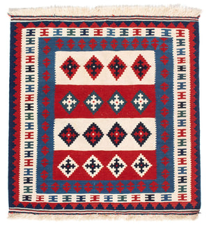 Kelim Teppich - Oriental 106 x 103 cm - blau