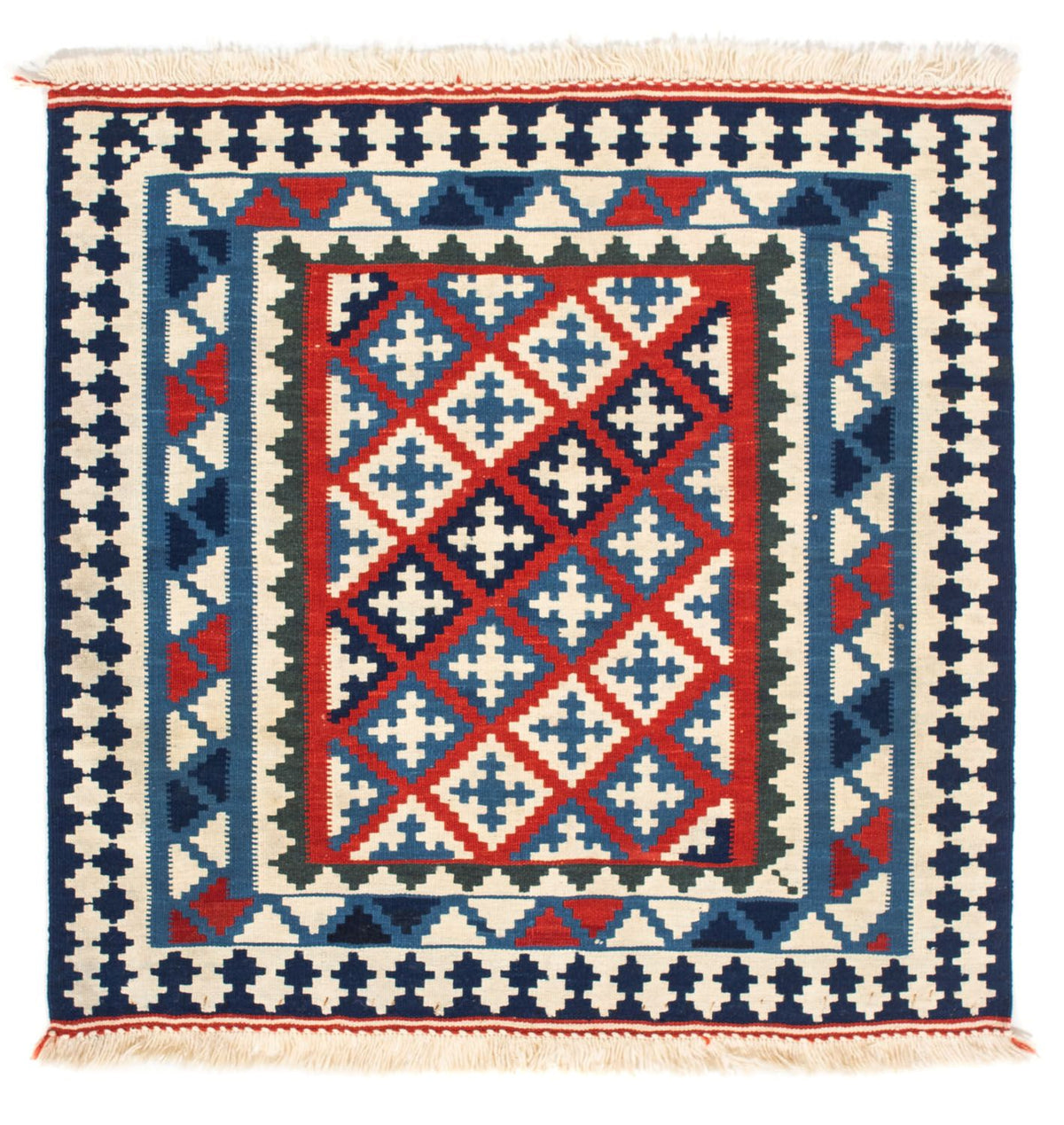 Kelim Teppich - Oriental 100 x 100 cm - blau