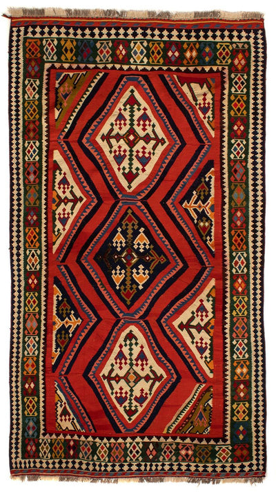Kelim Fars Teppich 173x290cm - dunkelrot