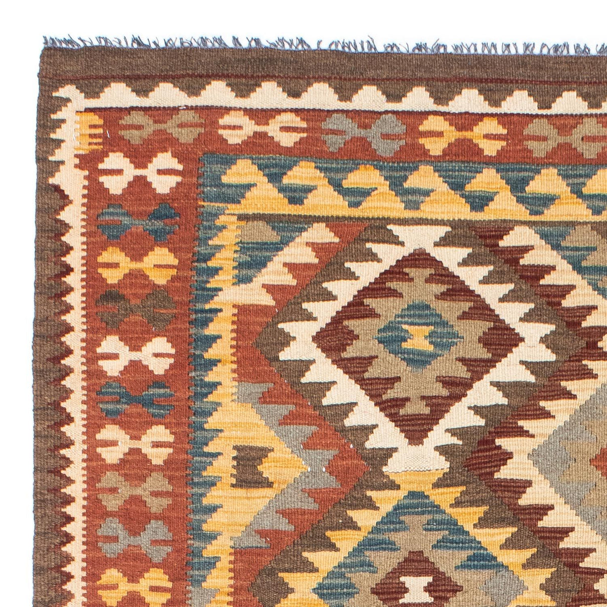 Kelim Teppich - Oriental 210 x 150 cm - hellbraun