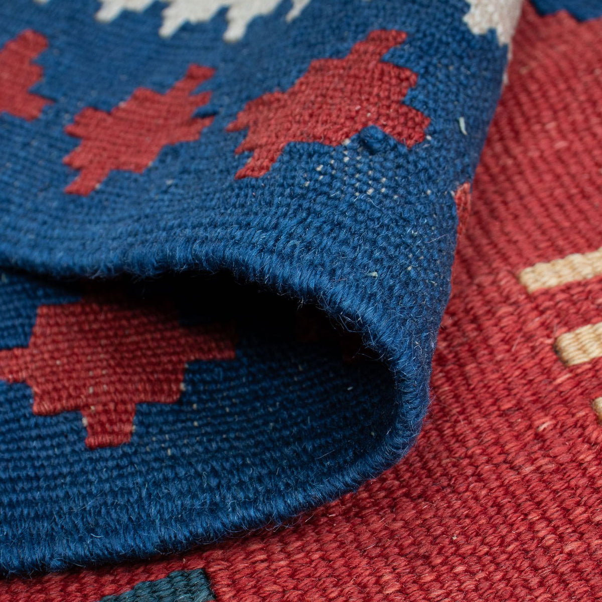 Kelim Teppich - Oriental 222 x 146 cm - dunkelrot