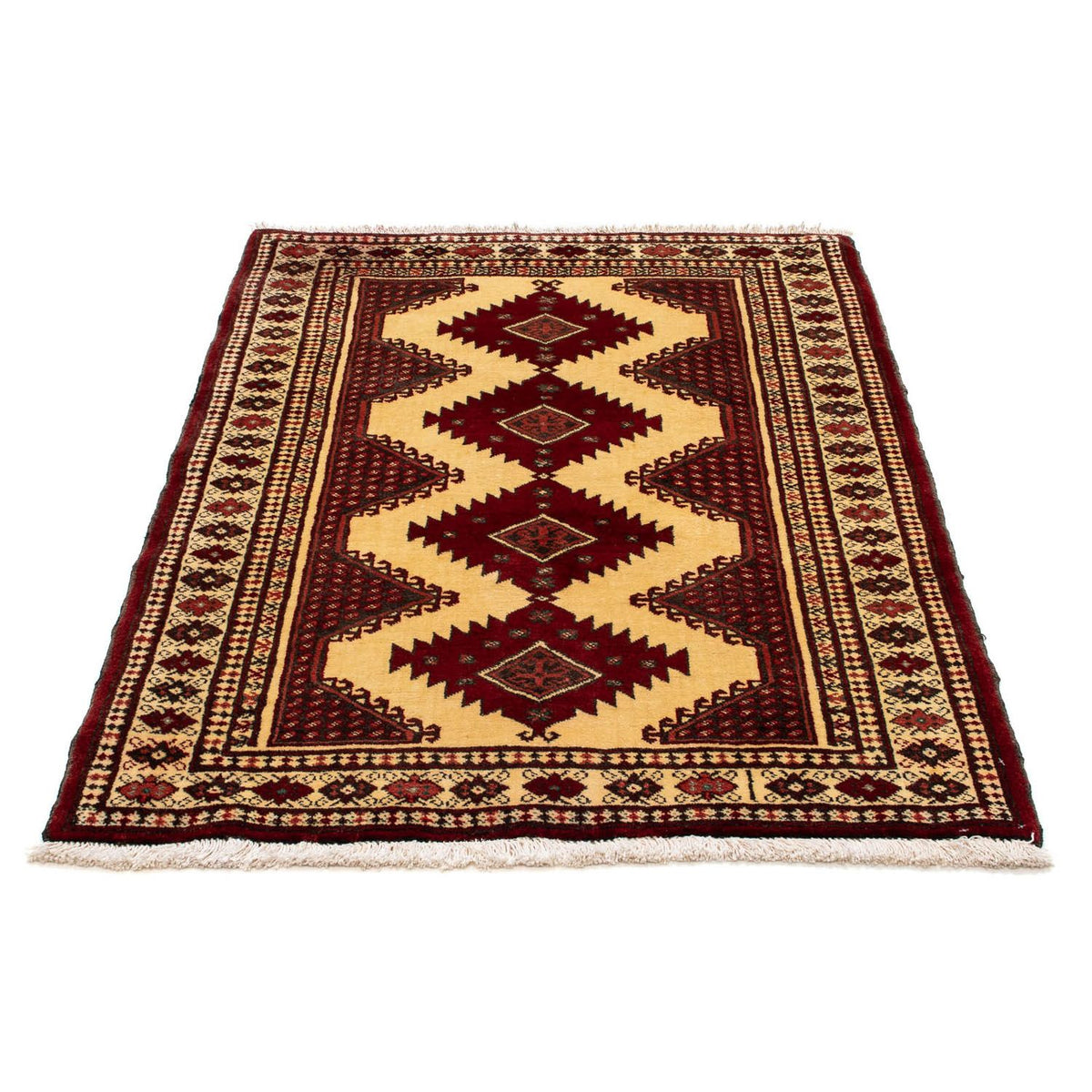 Turkaman Teppich 133 x 92 cm - dunkelrot