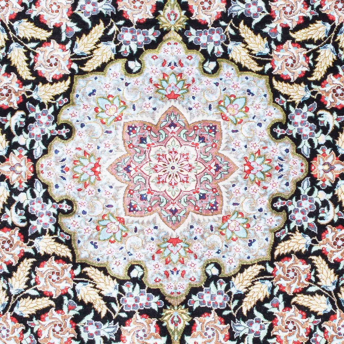 Perserteppich - Ghom 124 x 79 cm - dunkelblau