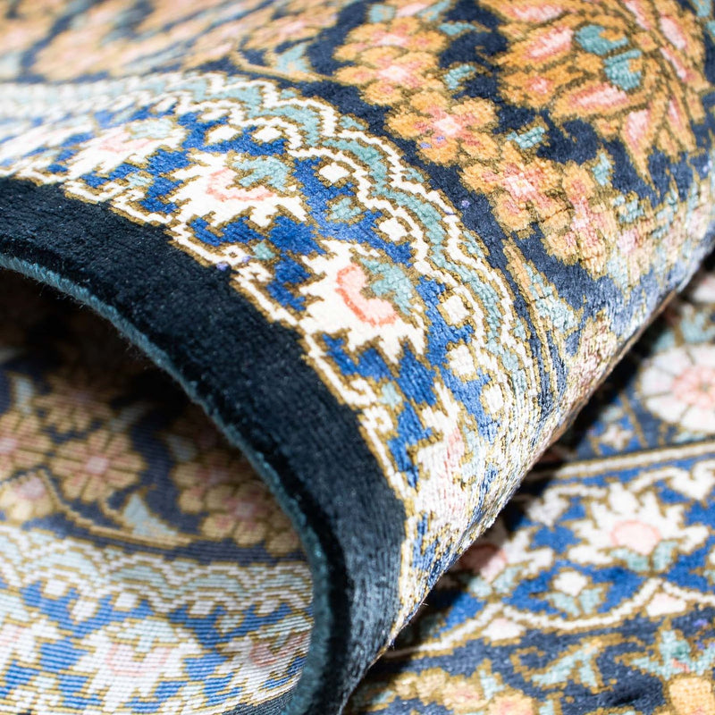 Perserteppich - Ghom 118 x 80 cm - dunkelblau