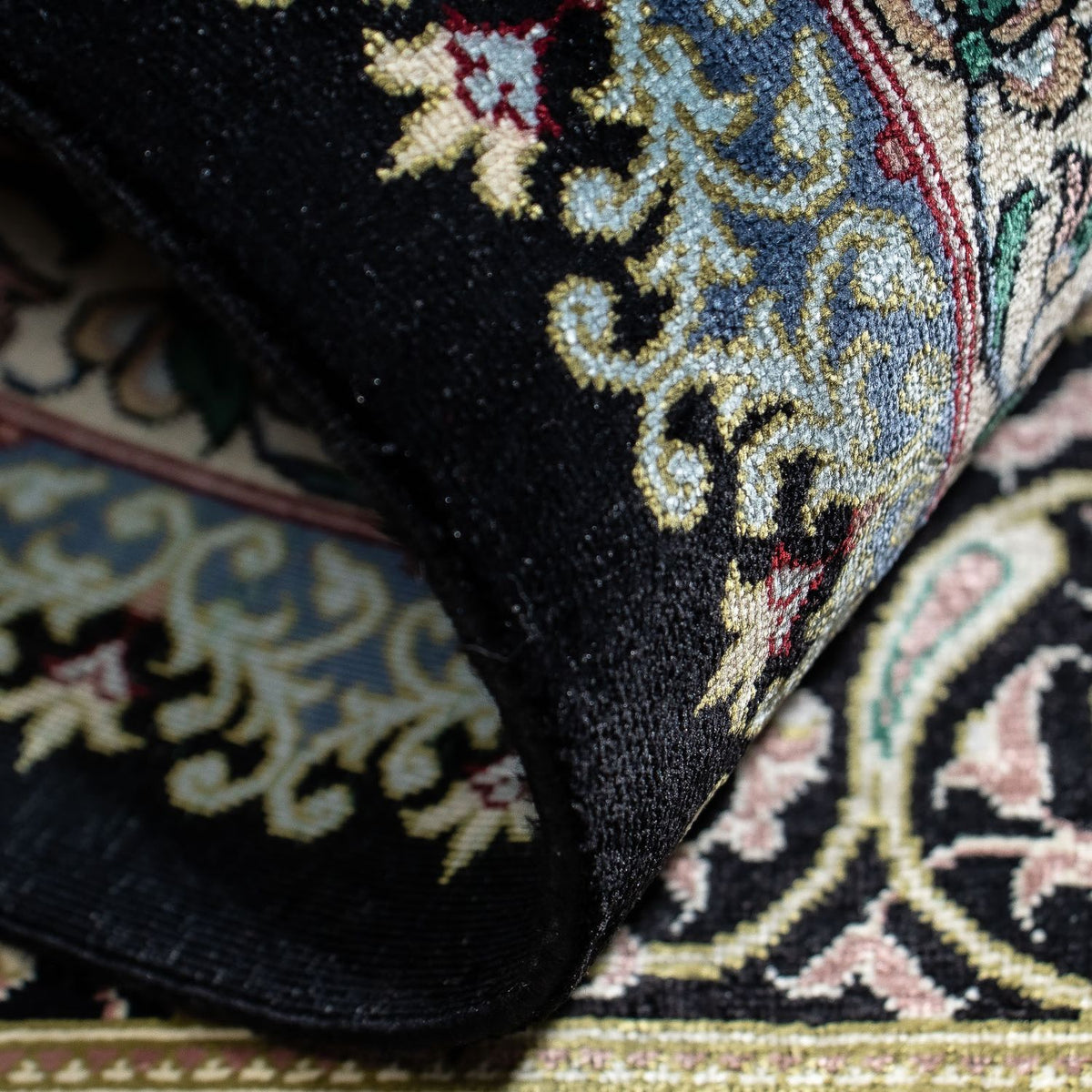 Perserteppich - Ghom 94 x 58 cm - dunkelblau