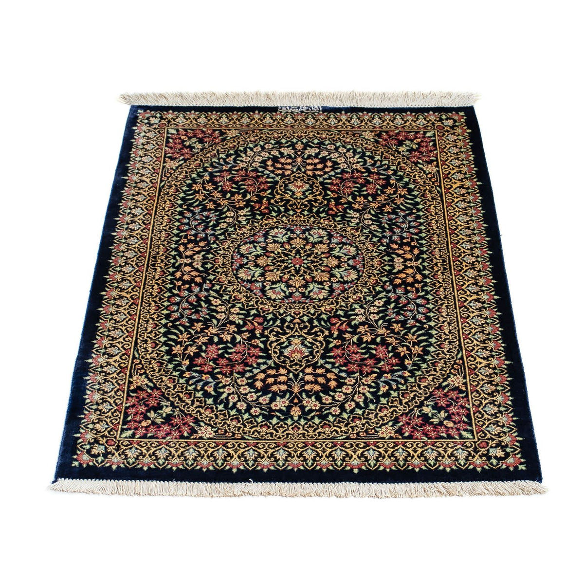 Perserteppich - Ghom 91 x 61 cm - dunkelblau