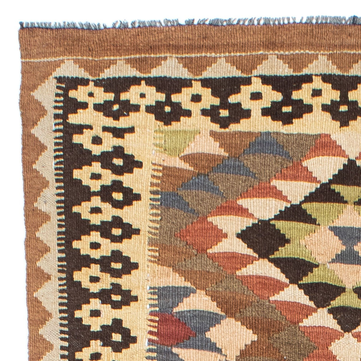 Kelim Teppich - Oriental 207 x 85 cm - hellbraun