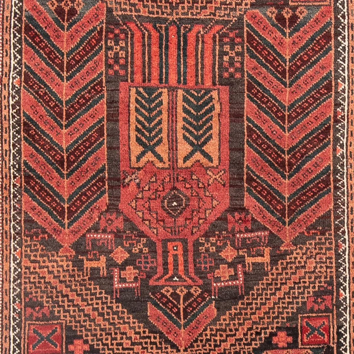 Belutsch Teppich 205 x 100 cm - hellrot