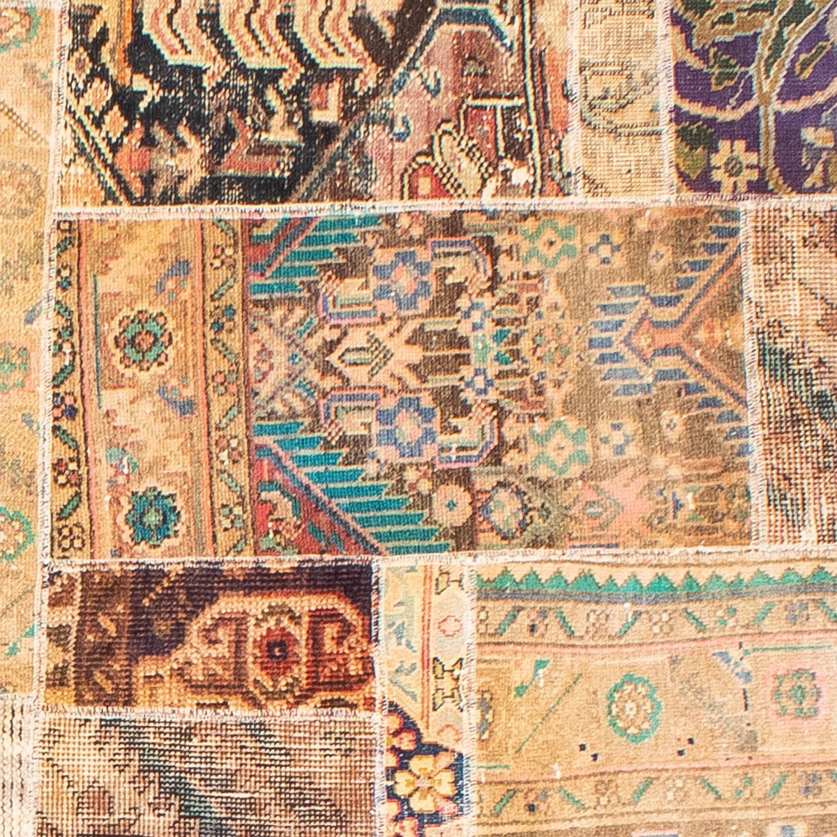 Patchwork Teppich 292 x 230 cm