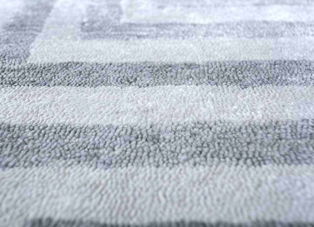 Viskose Teppich quadratisch - 345 x 345 cm - silber
