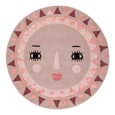 Kinderteppich Sonne Gesicht rund