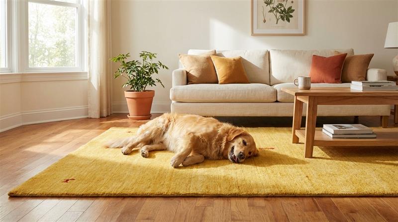 Stilvoll wohnen mit Vierbeinern: Der ideale Teppich für Haushalte mit Haustieren