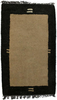 Nepal Teppich 140 x 70 cm - hellbraun