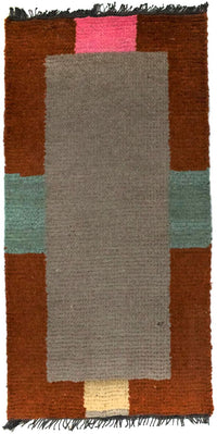 Nepal Teppich 140 x 70 cm - silber