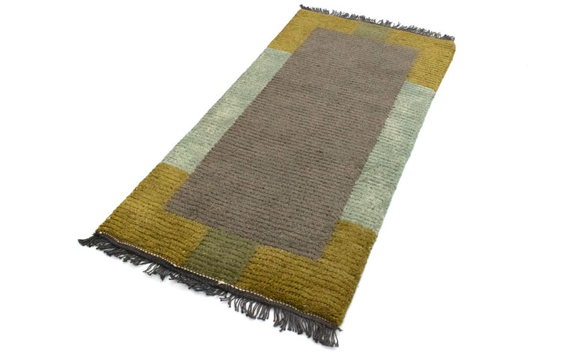 Nepal Teppich 140 x 70 cm - grau
