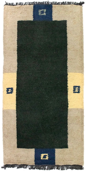 Nepal Teppich 140 x 70 cm - grün