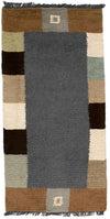 Nepal Teppich 70x140cm - Wollteppich - Rechteckig / Grau / 70 x 140 cm Rechteckig