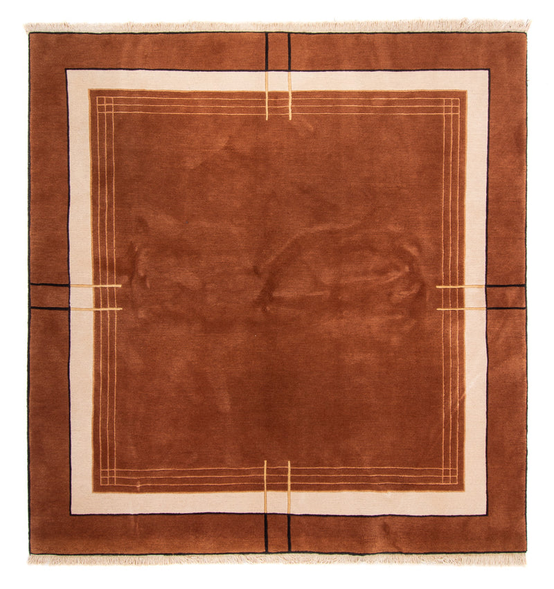 Nepal Teppich quadratisch  - 250 x 250 cm - braun