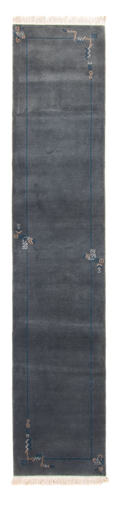 Läufer Nepal - 343 x 73 cm - blau