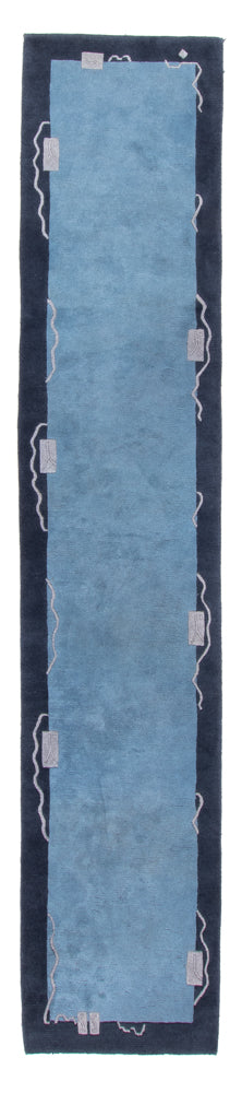 Läufer Nepal - 337 x 73 cm - blau
