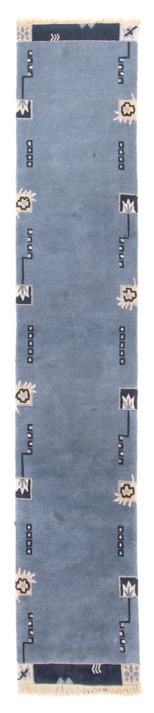 Läufer Nepal - 330 x 69 cm - blau