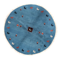 Gabbeh Teppich - Indus rund  - 195 x 195 cm - blau