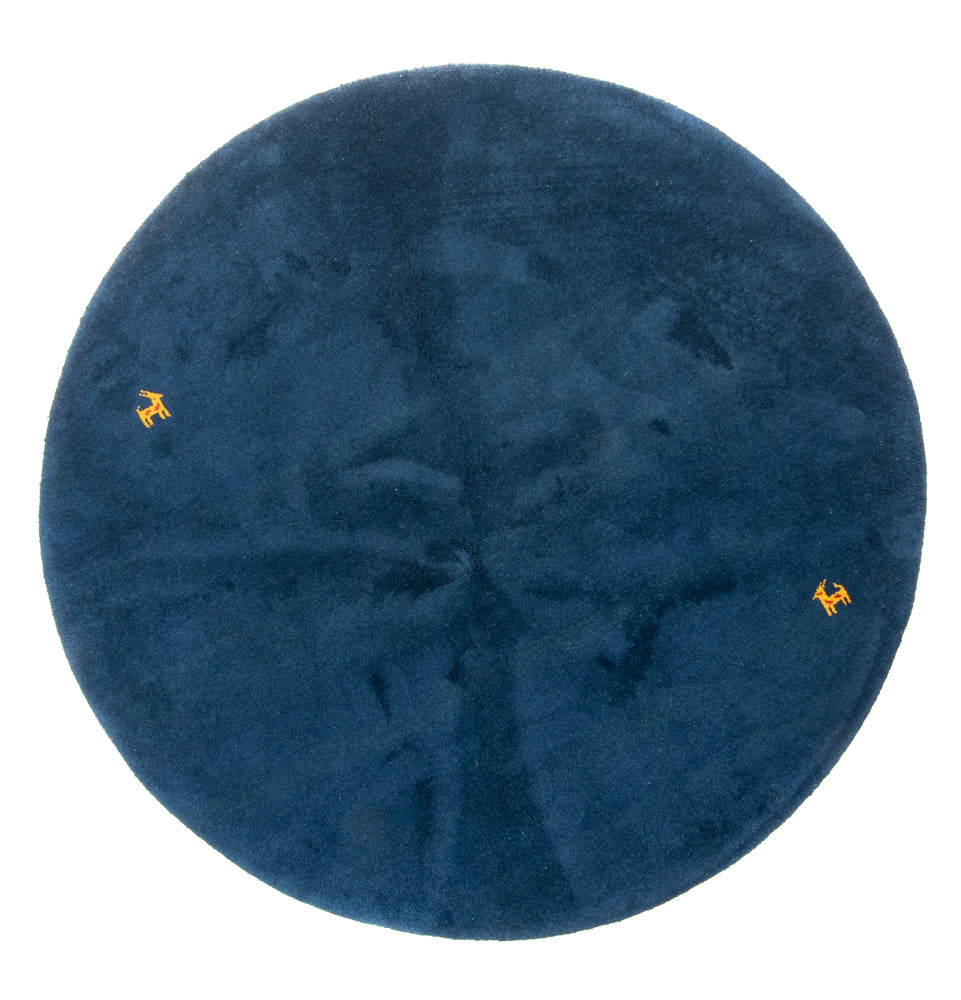 Gabbeh Teppich - Indus rund  - 190 x 190 cm - blau