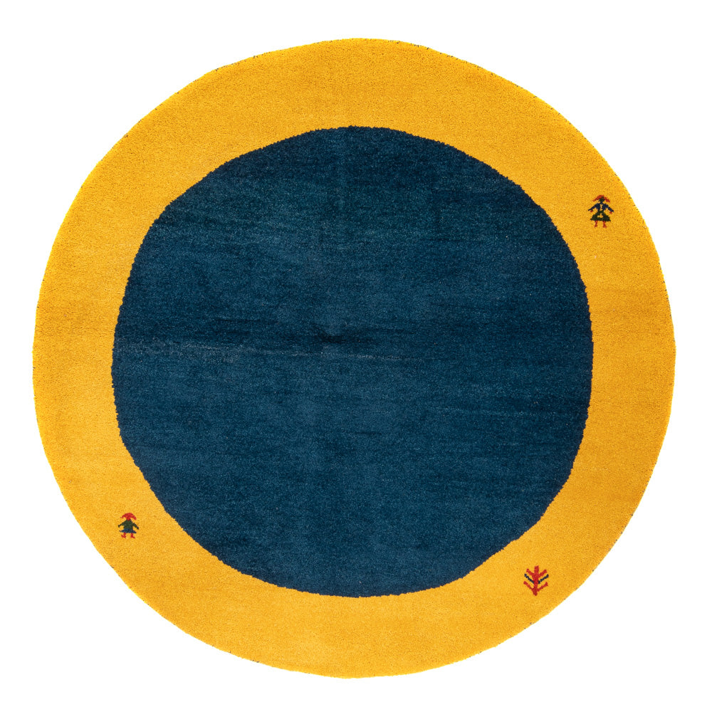 Gabbeh Teppich - Indus rund  - 195 x 195 cm - blau