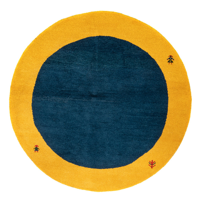 Gabbeh Teppich - Indus rund  - 195 x 195 cm - blau