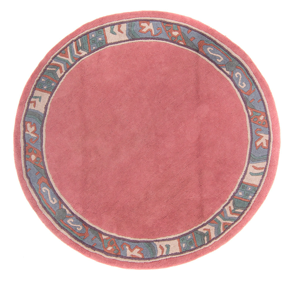 Nepal Teppich rund  - 197 x 197 cm - fuchsia