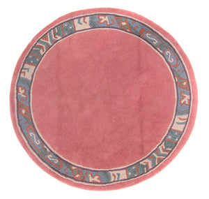 Nepal Teppich rund  - 197 x 197 cm - fuchsia