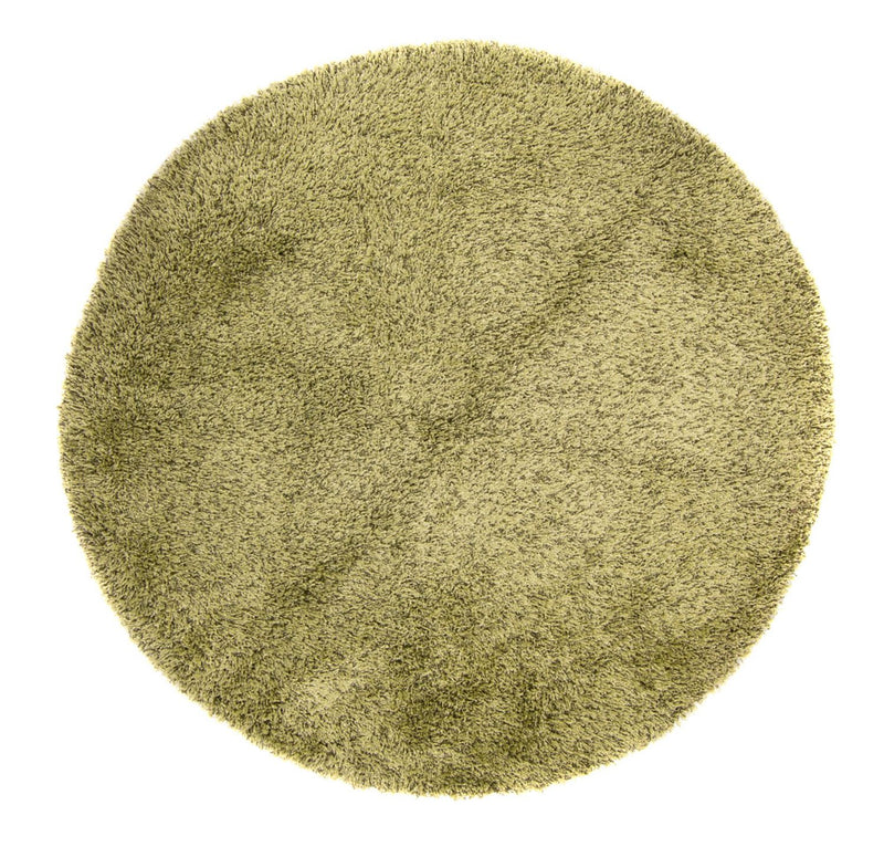 Hochflor Teppich rund  - 200 x 200 cm - olivgrün