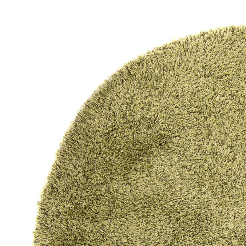 Hochflor Teppich rund  - 200 x 200 cm - olivgrün