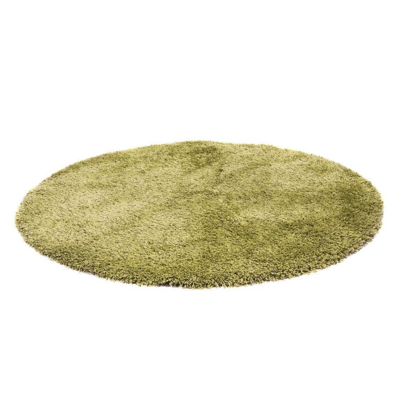 Hochflor Teppich rund  - 200 x 200 cm - olivgrün