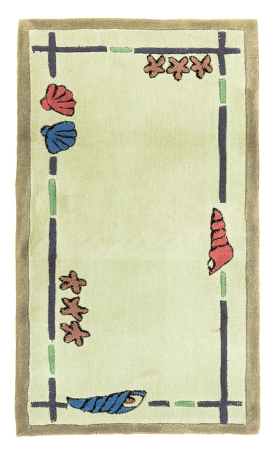 Moderner Teppich 70x140cm - Designerteppich - beige