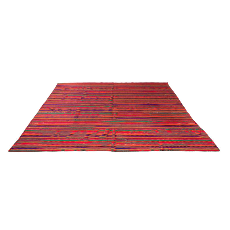 Kelim Teppich - Old quadratisch  - 240 x 238 cm - rot
