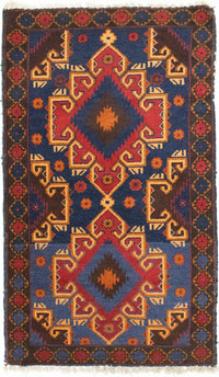 Belutsch Teppich 130 x 74 cm - blau