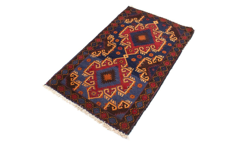 Belutsch Teppich 130 x 74 cm - blau